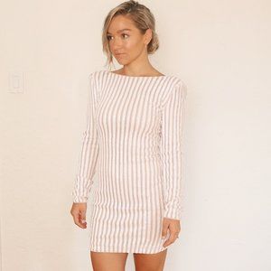 White Sequin Low-Back Cocktail Dress